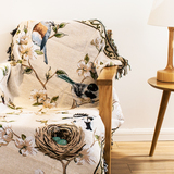 幻想先生简约现代宜家美式沙发盖毯子椅子垫沙发巾花鸟沙发垫布艺
