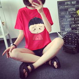 韩版女装春夏新款大码印花樱桃小丸子可爱时尚短袖女T恤学生体恤