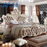 绒布欧式床 高箱婚床 奢华床实木床公主床 1.8米双人床 酒店家具
