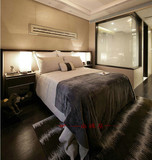 新中式实木布艺床2米大床主卧酒店简约水曲柳1.8米双人床可定制