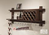 壁挂实木酒架欧式实木酒柜壁挂悬挂宜家酒柜吧台壁挂式酒杯架