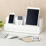 日本进口插座集线盒桌面排插收纳盒电源线盒iPad手机充电器整理盒