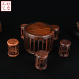 红木工艺品 家具模型微缩家具木质摆件 木雕红酸枝八仙桌微型圈椅