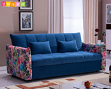 大小户型多功能2.1米布艺折叠实木沙发床客厅现代简约宜家家具