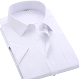 2016夏款男短袖衬衫商务休闲衬衣 半袖工作服 正装纯色大码白色