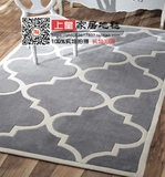 欧式宜家现代简约地毯客厅卧室茶几地毯美式格子地毯地垫可定制