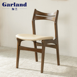 加兰纯实木餐椅日式黑胡桃木色椅子现代简约餐厅多色软包椅子家具