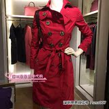 BURBERRY/博柏利2015新款女装 修身真丝长款风衣45337781香港代购