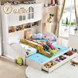拉菲曼尼家具韩式田园儿童衣柜床组合床多功能衣柜床男女孩子母床