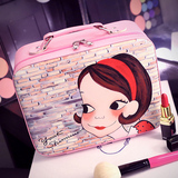 韩国卡通化妆包可爱女孩大容量专业化妆箱手提防水化妆品收纳包洗
