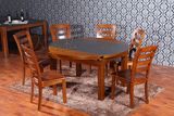 火烧石玄武岩简约现代折叠多功能餐桌椅组合 水曲柳餐桌椅特价