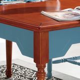 鹏景雅居地中海餐桌椅组合 实木长方形餐桌美式餐台饭桌椅套装L62