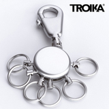 德国Troika正品男士腰挂六环汽车钥匙扣 可拆创意高档钥匙链礼物