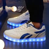 MISS男鞋店春季LED夜光鞋子USB充电板鞋男韩版休闲学生夜店发光鞋