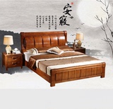 厚重款正品实木床1.8米 橡木床 高箱储物 升降床简约现代全实木床