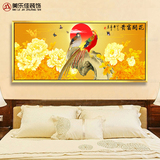 中式画牡丹花开富贵卧室床头挂画客厅花鸟字画横幅餐厅玄关装饰画