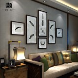 新中式挂画 沙发背景墙 装饰画 客厅九鱼图 饭店酒店宾馆壁画鱼