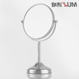 沐唯 欧式创意便携镜子 台式双面化妆镜 梳妆镜 不锈钢大号台式镜