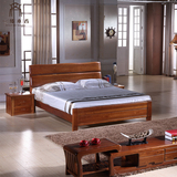 榆木床实木床成人中式双人床气压高箱体大床储物1.51.8米家具婚床