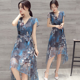 杨紫专柜代购剪标明星同款衣之庄园女装单件不规则裙韩版连衣裙