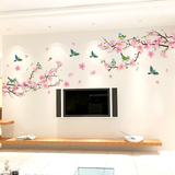 超大桃花可移除墙贴温馨卧室房间装饰品贴纸客厅电视背景墙纸贴画