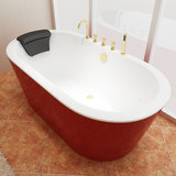欧式浴缸黑红白贵妃保温独立式亚克力无缝一体浴缸1.51.61.71.8米