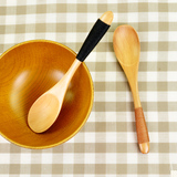 zakka木质餐具调羹饭勺咖啡搅拌勺儿童汤勺天然原木 本色绕线木勺