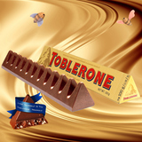 进口巧克力 Toblerone瑞士三角牛奶巧克力含蜂蜜及奶油杏仁100g
