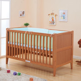 多省包邮环保婴儿床实木无漆儿童床大尺寸带滚轮可调档0-10岁可用