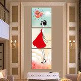 挂钟客厅创意艺术无框画挂钟现代简约时钟抽象卧室壁画清新美女
