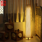 中式灯具现代东南亚会所大堂创意落地灯 田园古典竹灯LED灯饰