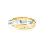 香港正品代购Tiffany双环戒指蒂芙尼1837纯银和18K金戒指双圈戒指