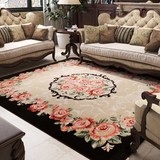 地毯客厅欧式茶几可机洗卧室长方形布艺沙发玫瑰花 简约现代