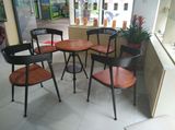 复古铁艺简约咖啡酒吧桌椅实木吧椅户外阳台桌椅三件套组合
