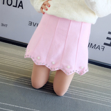 冬季打底短裙 韩版粉色烫钻加厚一步裙修身半身裙女装毛呢包臀裙