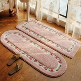 玫瑰田园风卧室地毯卫浴地毯飘窗毯床边床前毯可爱粉色地毯包邮