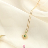 Wei-Bijou木石盟 日本产18k黄金镶嵌钻石祖母绿项链