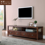 美式电视柜茶几组合 整装家具 客厅地柜 乡村矮柜 实木电视柜组合