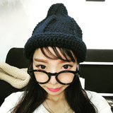 2015韩版秋冬帽子女粗线针织帽 毛线帽子奶嘴尖顶帽 保暖帽女巫帽