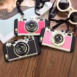 创意日韩iphone6s照相机手机壳苹果6plus奢华挂绳硅胶保护套5.5女