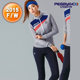韩国代购15年佩极酷羽毛球衣服装女士长袖+长裤NTT-4168+NTP-4168