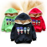 儿童连帽卫衣男童女童装冬季加厚保暖上衣韩版宝宝加绒运动外套