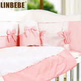 霖贝儿婴儿床品套件床围5件套可拆洗床围 床笠 被套 被胆五件套