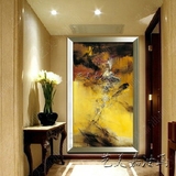 赵无极富贵黄抽象油画欧式抽象油画现代简约抽象画玄关油画装饰画