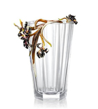 品牌专柜正品罗比罗丹幸福鸢尾八角花瓶13602J水晶玻璃珐琅彩家居