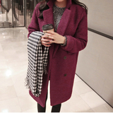 2014冬装新款双排扣茧型羊毛呢外套加厚加棉大衣韩版中长款女式潮