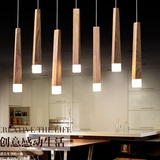 设计师艺术个性创意简约餐厅三头单头北欧LED实木长形火柴棒吊灯