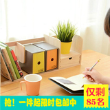 新款韩式创意简易实木小书架桌上迷你儿童学生桌面收纳置物架包邮
