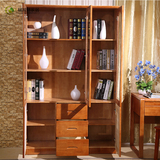高档实木书柜 橡木书柜 带门储物柜 自由组合书柜 书架 简约书柜