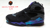 大雨Nike Air Jordan 8  Aqua AJ8 全明星 黑紫305368-305381-025